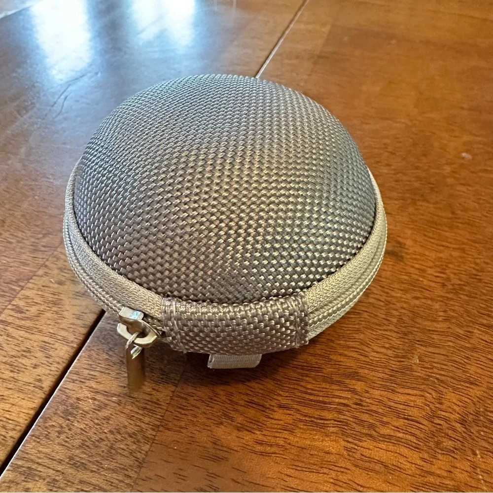 Round Gray Tech Storage Organizer Case with Zip Closure